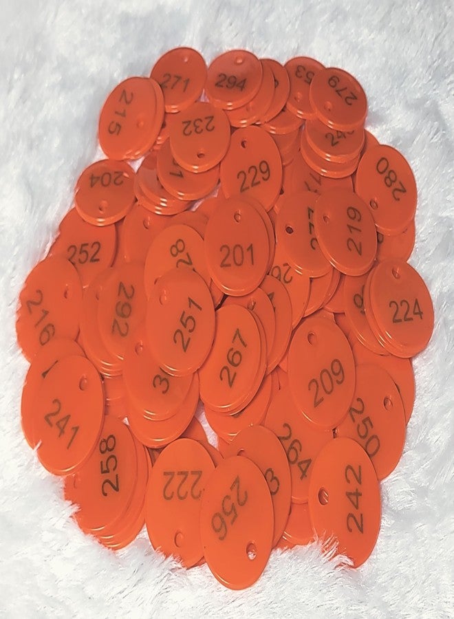 MOREL Orange Embossed Plastic Round Shape Token Coin with Hole USE for Shop, Board Games, Stores, Casino, School.|1 to 500 Numerical Embossed Coins. - Image 4